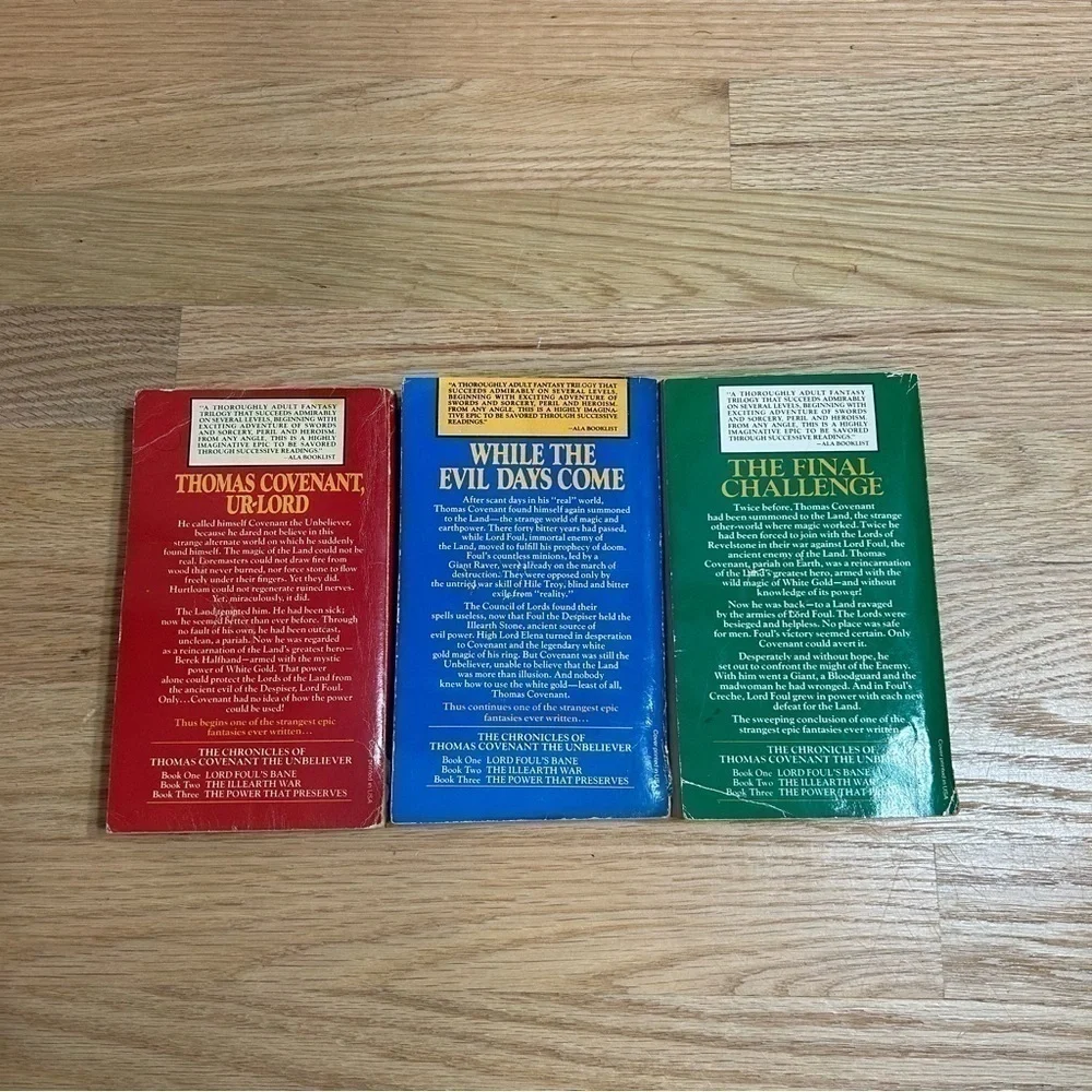 The Chronicles of Thomas Covenant the Unbeliever Books 1-3 Vintage Paperback